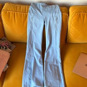 Athleta Rainier Bootcut  Pants fleece lined Blue size Small